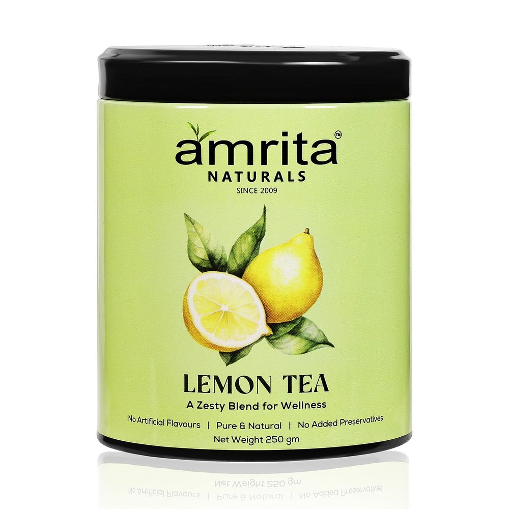 Amrita Naturals Lemon Herbal Tea || Gives Skin a Natural Glow || Improves Metabolism & Reduces Waist|| Boosts Digestive Function || 250 Gram ||