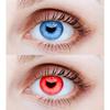 EYCOG 2 Pair Aqua Red Monthly Colored 0 Power Contact Lenses for Eyes Men and Women with Lens Case view 1