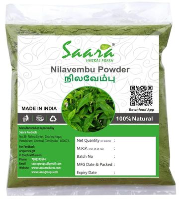Saara HERBAL FRESH Nilavembu Powder, Chirata, Kirayata,Kalmegh, Siriyanangai Powder Helps to manage Blood Sugar Level, 301g (pack of 3 X 101g)