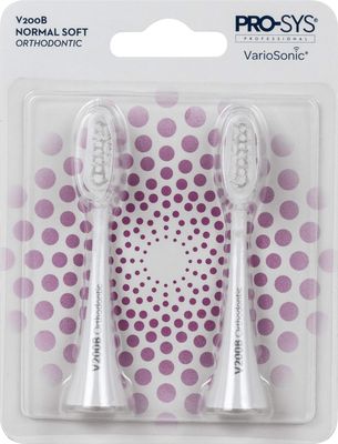 PRO-SYS VarioSonic V200B Normal Soft Orthodontic Replacement Heads, Pack of 2. Also fits BURST brush!