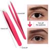 12 Pieces Eyebrow Tweezers Stainless Steel Slant Tip Tweezers Facial Hair Eyebrow Precision Tweezers for Men and Women (Rose Red) view 2