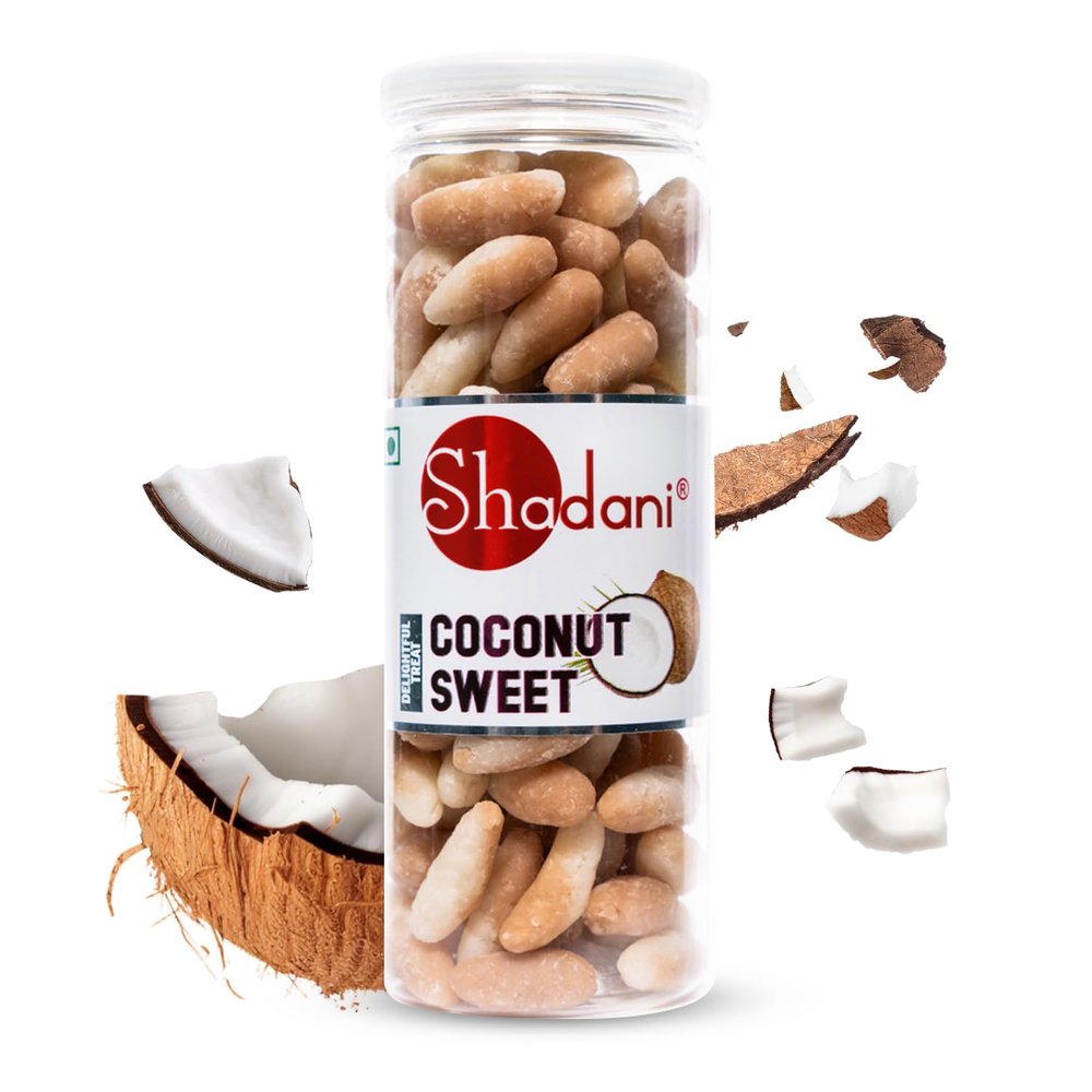 Shadani Coconut Sweet Candy (Pack Of 200g), Indian Nariyal Meethai, Real Coconut Sweet, Candy/Toffee