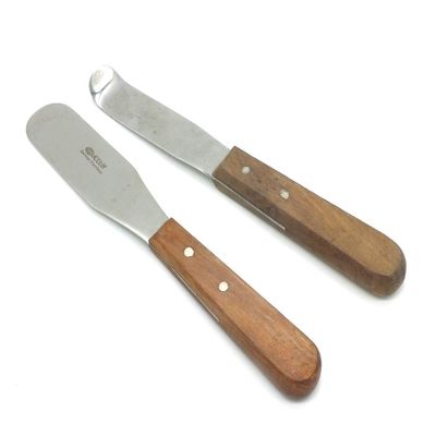 ADDLER Dental Mixing Wooden Spatula Straight And Curved QTY 2