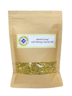 Jyoti Ben's Mukhwas - Roasted Saunf with Dhaniya Daal and Till |Premium Mukhwas|Digestive Mouth Freshener|After-Meal Snacks|100% Natural|Good for Digestion - 250 Gram