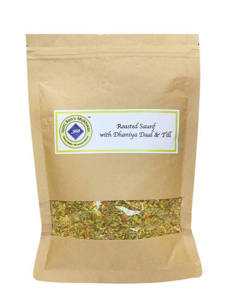 Jyoti Ben's Mukhwas - Roasted Saunf with Dhaniya Daal and Till |Premium Mukhwas|Digestive Mouth Freshener|After-Meal Snacks|100% Natural|Good for Digestion - 250 Gram