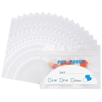 100Pack Pill Pouch Bags - (4" X 2.75") Longer and Wider Zipper Pills Bag can Put Cotton swabs and Band-aids Pill and Vitamin Storage