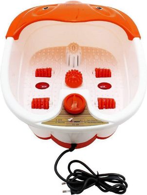 4AJ BAZAAR Foot Bath Spa Pedicure Tub Corded Electric Massager (Orange, White)
