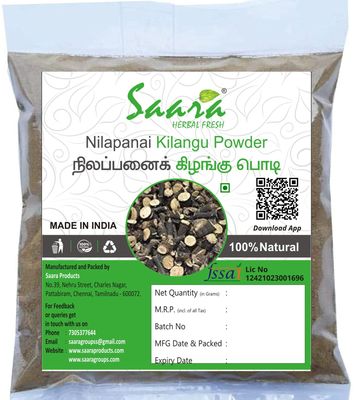 Saara HERBAL FRESH Nilapanai Kilangu Powder, 400g, Kali Mooslie (Black), Nelpana, Curculigo Orchioides Powder, Nelamuli Powder,(pack of 4 x 100g)
