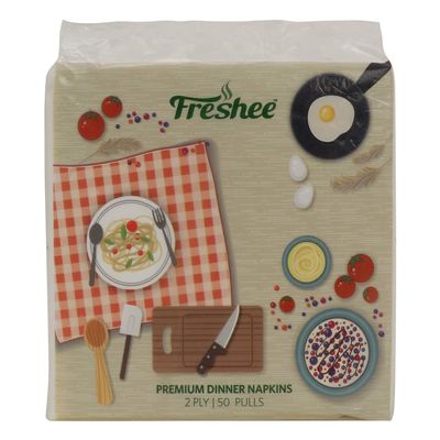 Freshee Dinner 2 Ply Tissue Paper Napkin - 50 Pulls Pack of 6| Skin & Eco-Friendly Water dissolvable Disposable Tissue