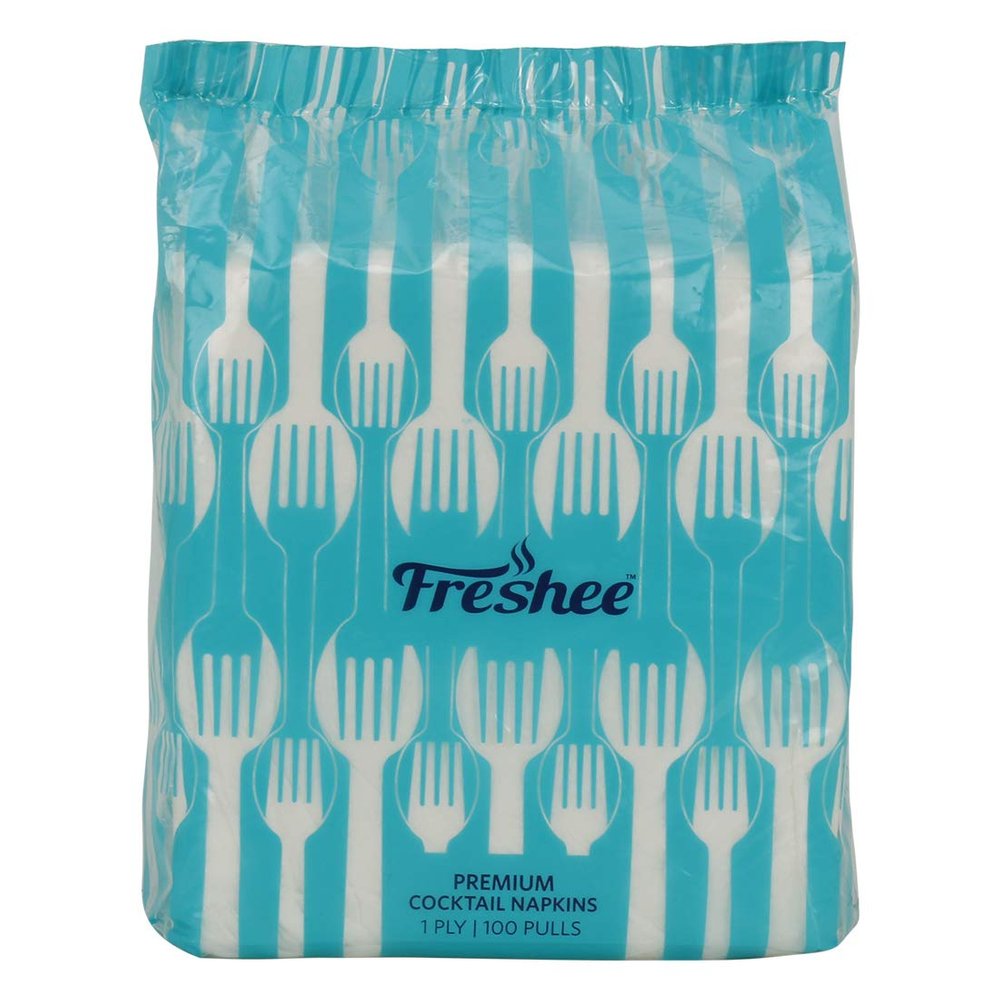Freshee Serviette 1 Ply Tissue Paper Napkin - 100 Pulls Pacl of 6, Skin & Eco-Friendly Water dissolvable Disposable Tissue