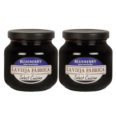 La Vieja Fabrica Select Cuisine Blueberry Mermelada fruit spread Gluten Free 280g | Combo pack of 2 | No artificial flavors