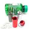 3 Packs Waterproof Aluminum Pill Fob Container, EFFIET Keychain Nitro Bottle Holder Nitroglycerin Pill Case Emergency Stash Jar for Medicine Organizer Dispenser (Silver-Matt-Red) view 2