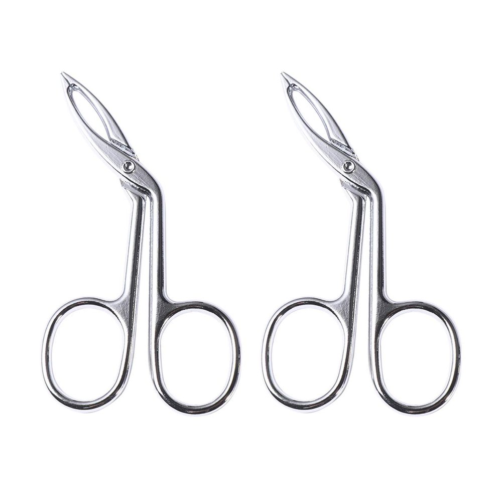 Beaupretty Eyebrow Tweezers, Scissors Shaped Eyebrow Slant Tip Tweezers Clip, Eyebrow Clip Tweezers for Lady Girls Women 2 pcs