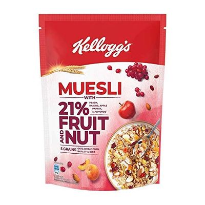 Kellogg's Muesli Fruit Nut & Seeds 500G | 12-In-1 Power Breakfast | India'S No 1 Muesli | Multigrain Breakfast Cereal