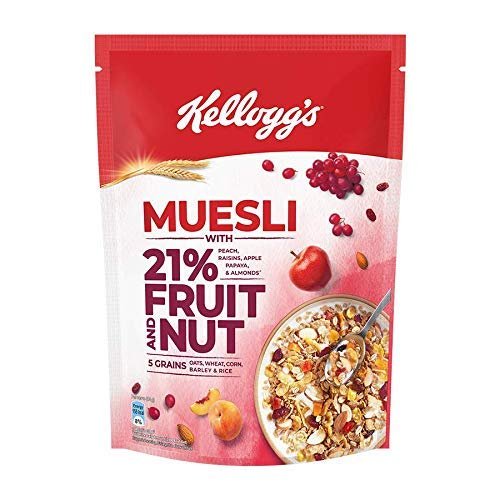 Kellogg's Muesli Fruit Nut & Seeds 500G | 12-In-1 Power Breakfast | India'S No 1 Muesli | Multigrain Breakfast Cereal