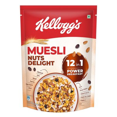 Kellogg's Muesli Nuts Delight 500G | 12-In-1 Power Breakfast | India'S No 1 Muesli | Multigrain Breakfast Cereal