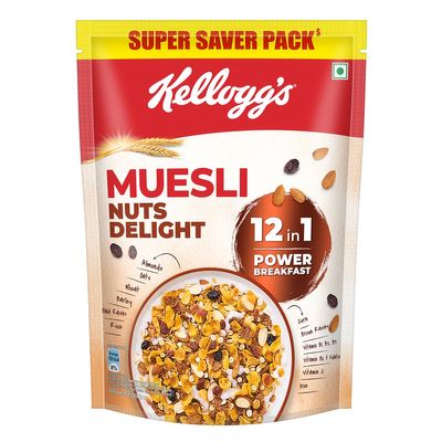 Kellogg's Muesli Nuts Delight 750G | 12-In-1 Power Breakfast | India'S No 1 Muesli | Multigrain Breakfast Cereal