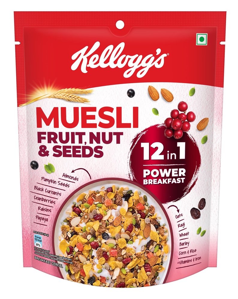 Kellogg's Muesli Fruit Nut&Seeds 240G|12-In-1 Power Breakfast|India's No. 1 Muesli|Multigrain Breakfast Cereal