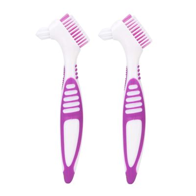 FILFEEL Denture Brush, 2pcs/set, Specially Designed to Thoroughly Clean Dentures & Bridges