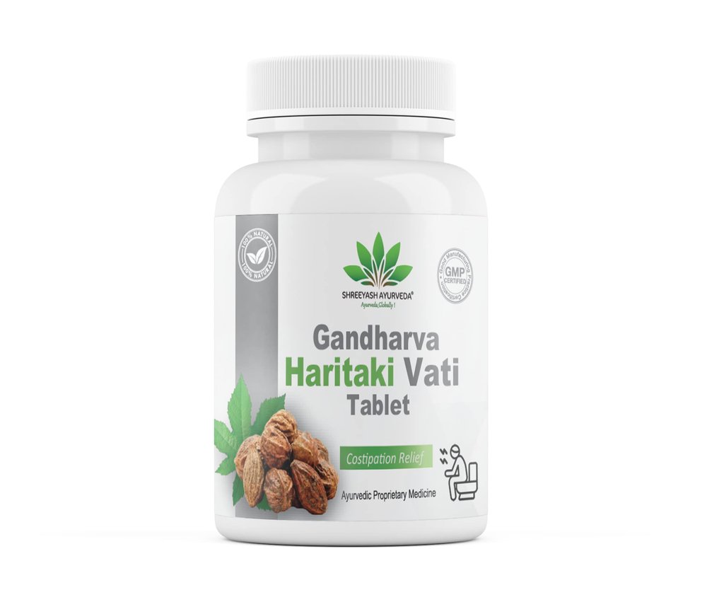 SHREEYASH AYURVEDA Gandharva Haritaki Vati Helps In Indigestion And Regulates Bowel Movement Helps In Constipation Relief And Gastric Troubles 60Tablets