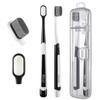 OBrush Soft Toothbrush for Sensitive Gums, New Japanese 20,000 Micro Fine Nano Bristles Tooth Brush for Adults, Pregnant and Elderly, Packed in Portable Case, Color Black and White Pack of 2 view 1