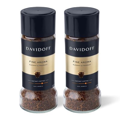 Davidoff Fine Aroma Instant Coffee Granule, Bottle - 7/12 Intensity - 100 G Pack Of 2, 200 G