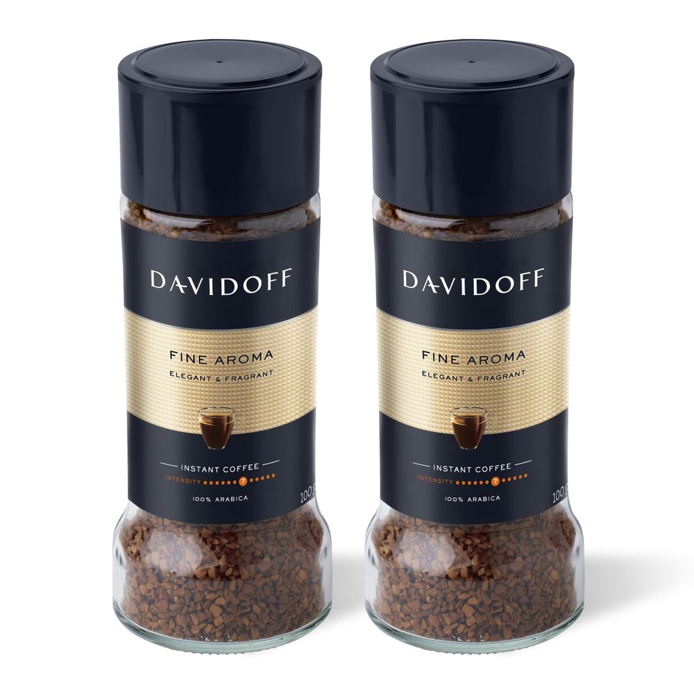 Davidoff Fine Aroma Instant Coffee Granule, Bottle - 7/12 Intensity - 100 G Pack Of 2, 200 G