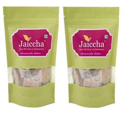 Ghasitaram Gifts Jaiccha - Granola Bites 400 GMS in Green Paper Pouch|Sweets|Sweets Gift Pack|Diwali Sweets|Indian Mithai|Diwali Sweets Gift Box