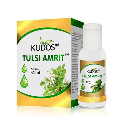 Kudos Ayurveda Tulsi Amrit | Best Tulsi Drops for Immunity Booster - 51ml | Healthy Lifestyle, Pure Ayuvedic & Safe