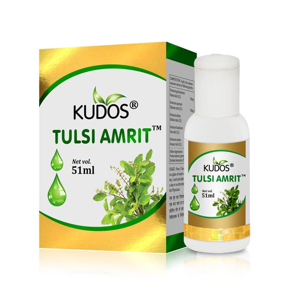 Kudos Ayurveda Tulsi Amrit | Best Tulsi Drops for Immunity Booster - 51ml | Healthy Lifestyle, Pure Ayuvedic & Safe