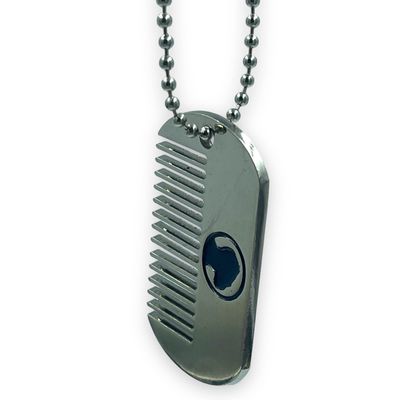 Dog Tag Beard Comb Necklace or Keychain - Functional Jewelry For Him by Beard of God