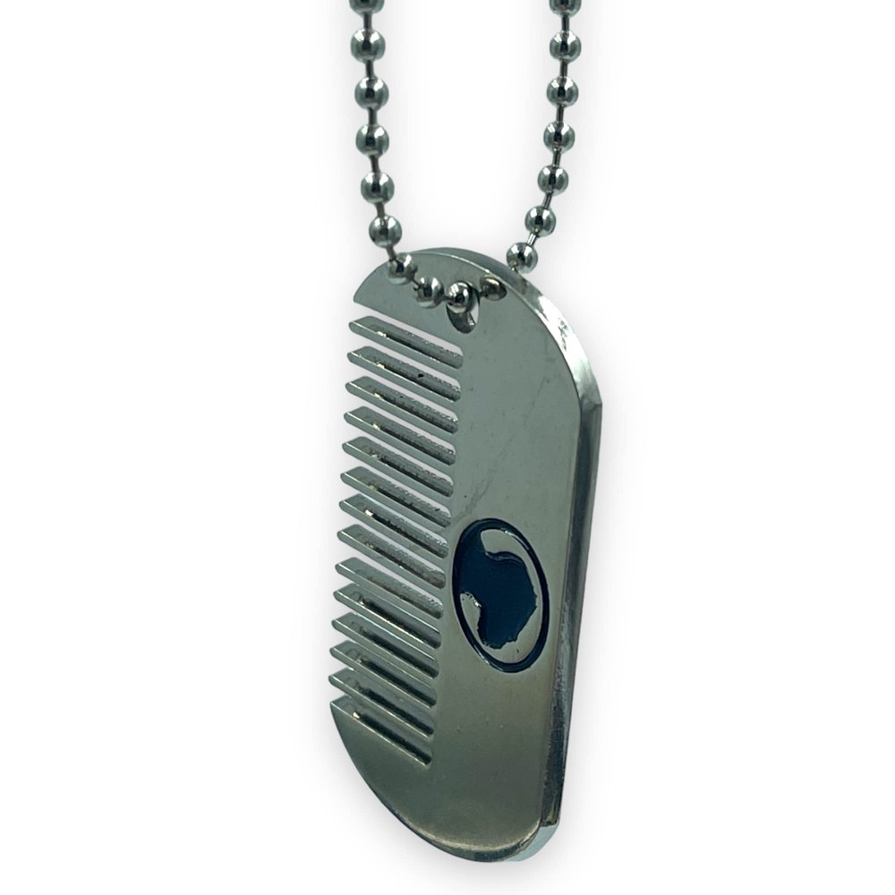 Dog Tag Beard Comb Necklace or Keychain - Functional Jewelry For Him by Beard of God