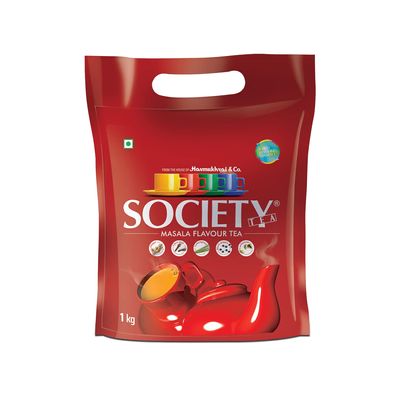 Society Tea Masala Chai | 1 kg Pack | Pack of 1 | Made with Cardamom Ginger Cloves Black Pepper and Lemongrass | Classic Masala Tea