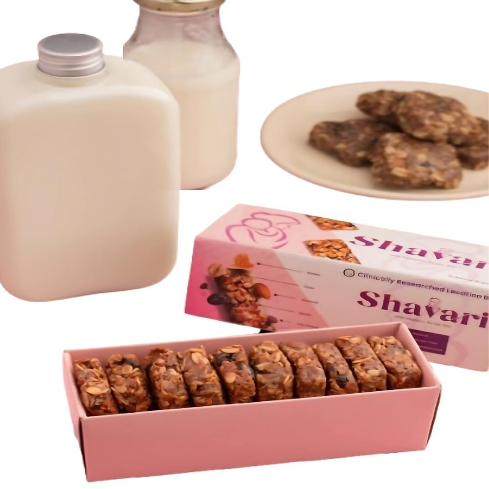 Shavari Lactation Bars for Supermoms | Pack of 10 (1015g) | Supports Early Breastfeeding | Enriched with Oats, Shatavari, Dry Fruits & Honey | Natural & Preservative-Free | Nutrient-Rich Snack for New Moms