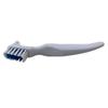 Denture Cleaner Brushes - Dual Sided Toothbrush with Ergonomic Rubber Handle for Dental Denture Care - Cleaning Brush Set 4-Pack FREE Eyeglass Pouch view 2