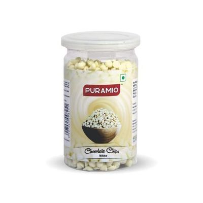 Puramio Chocolate Chips - White for Cake Decoration, Ice-creams & Shakes, 200g (White Choco Chips)
