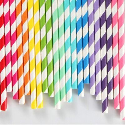 NavaFresh Basics 8 Inch Paper Straw Multi Colour Pack of 4 Packets.