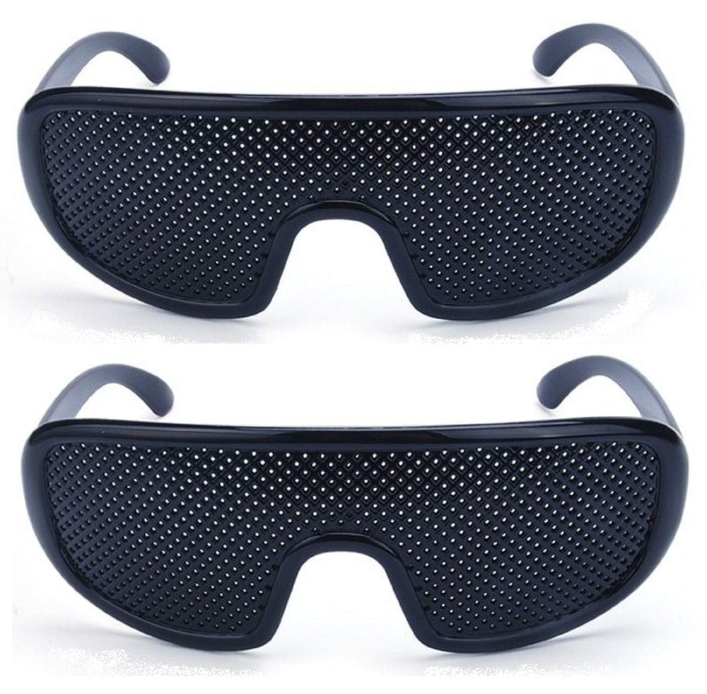 Visions India Lazy Spectacles Pinhole Vision Correction Glasses Eyesight Improvement for Men/Women/Kids (Avaitor-2Pcs)
