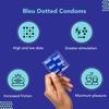 Bleu Vegan & 100% Natural Latex Dotted Condoms for Men | with Extra Dots | Toxin Free - 8 Count (Pack of 1) view 3