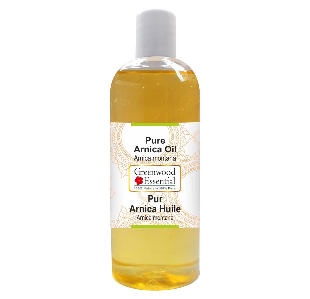Greenwood Essential Arnica Oil (Arnica Montana) | Infused | Pure | Non-Sticky | Lightweight | For Massage Preparations | Natural | Ayurvedic | For Men & Women | All Skin Types | 200ml