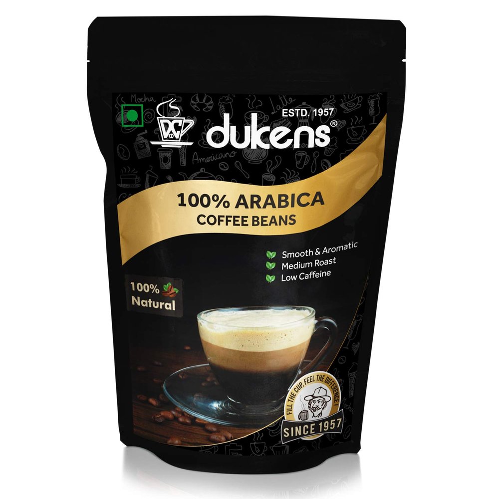 100% Arabica Coffee Beans 200gm Pouch by Dukens DUKACB200