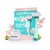 Letsshave Evior 3 Sensitive Shaving Razor for Women | 1 Handle + 2 Blades | Dual Moisture Bar with AloeVera, Vitamin E, Argan & Avocado Oils | Bikini & Underarm Friendly | Full Body Hair Removal Razor | 3 Months of Smooth Shaving view 1