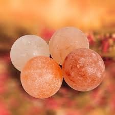 VISION CRAFTED Himalayan Rock Salt Massage Stone Himalayan crystal salt stones for Wellness Natural Healing and relaxation (4 Pcs Ball Shape)