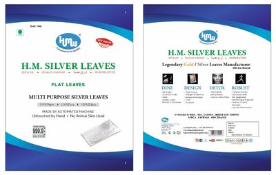 HMW Silver Flat Leaves Varakh for Art,Craft and Decoration 150 Sheets