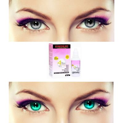 EYCOG 2 Pair Monthly Colored Contact Lenses Zero Power with 30 ml Solution (Grey-Sea Blue)