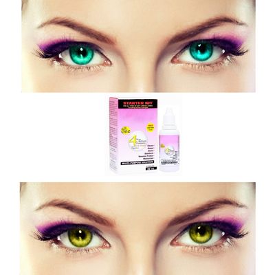 EYCOG 2 Pair Monthly Colored Contact Lenses Zero Power with 30 ml Solution (Sea Blue-Hazel)