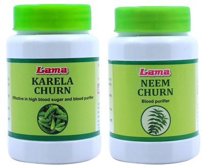 Lama Karela Churn - 100 g + Lama Neem Churn - 100 g (Combo Pack of 2)