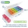 Ezy Dose (7-Day) Pill, Medicine, Vitamin Organizer Box | Weekly, 3 Times a Day, AM PM | Great for Travel | Rainbow Lids | FDA Registered view 2