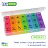 Ezy Dose (7-Day) Pill, Medicine, Vitamin Organizer Box | Weekly, 3 Times a Day, AM PM | Great for Travel | Rainbow Lids | FDA Registered view 4