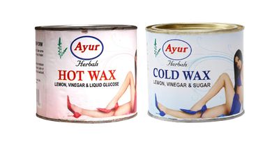 Ayur Herbals Hot Wax And Cold Wax Combo For Women, 600Ml Each, 1 Count